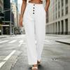 Women's Casual Wide Leg Pants - Color Mid- Loose Fit Trousers for Daily Wear