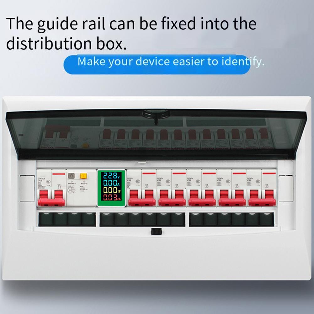 1pc PZEM-008AC Digital Display Digital Din Rail Electricity Meter KWh Monitor 50-300V For Electronics Repair