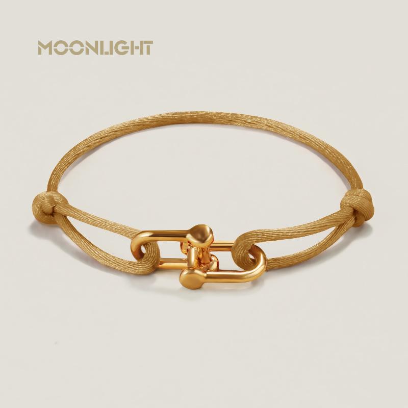 MOONLIGHT Classic Adjustable U-Shape Charm Bracelets for Women High Quality Silk Rope Bracelet Female Jewelry Gifts