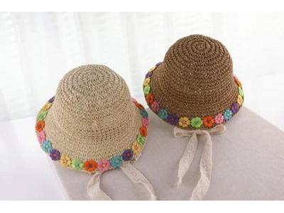 Cappello da sole per bambini: Cappello di Paglia Carino con Laccio in Pizzo per Protezione Solare Genitore-Figlio