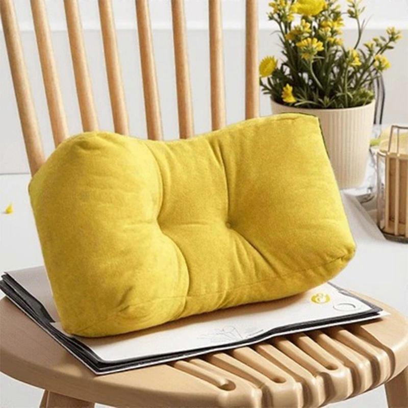 Comfortable Lumbar Support Cushion For Sitting Postures Correction In Office School Dorm Multipurpose Backrest Pillow  Yellow