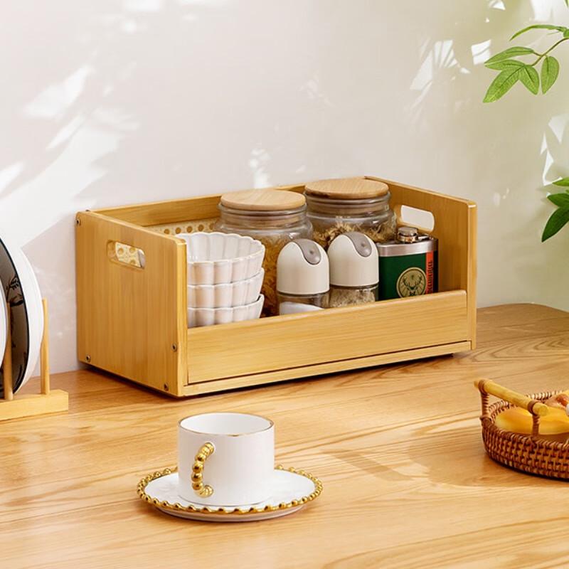 Bamboo Weave Multi-Tier Cup Storage Rack