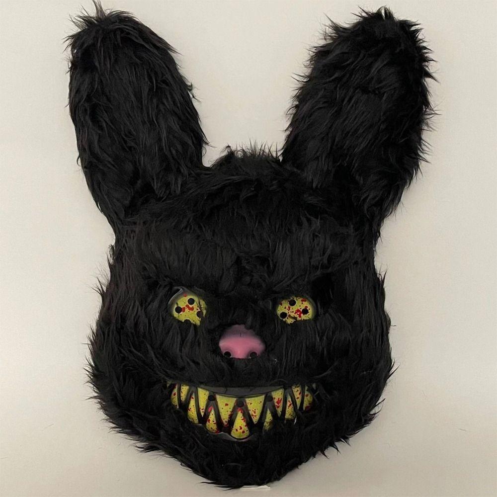 Scary Halloween Mask Realistic Bloody Bear Mask Cosplay Bloody Plush Bunny Mask  Men