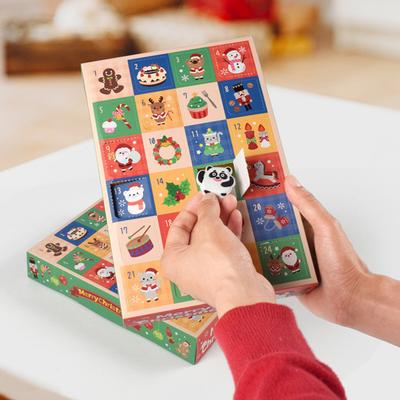 5 Pcs 24-Grid Advent Calendar DIY Fillable Empty Boxes 24-Day Christmas Countdown Calendar Candy Wrapping Boxes for Holiday Christmas Party Favors