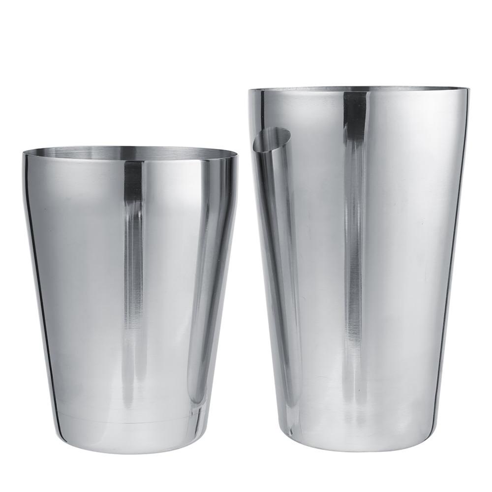 2 Piece Stainless Steel Wine Shaker Silver Drink Mixer Professional Cocktail Shaker Set  Home 700/550ml