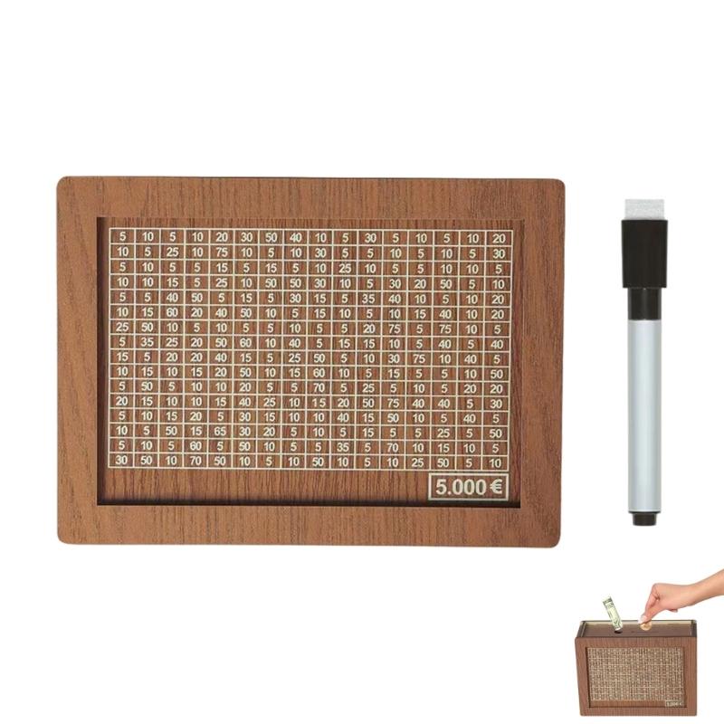 Elegant Wooden Coin Storage Box Organiser With EU Number Display Function For Kids And Household Use