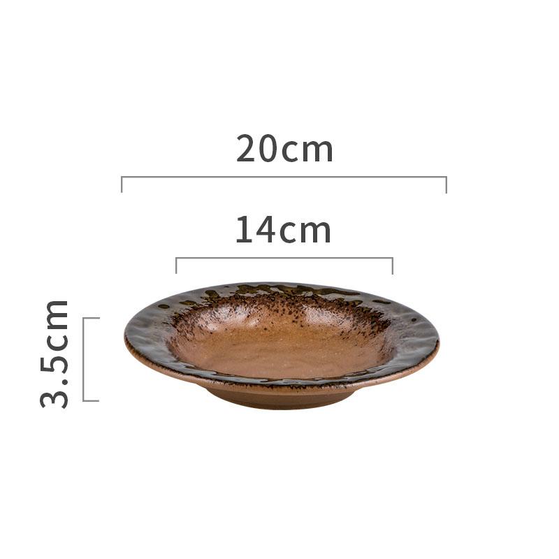 Vintage Ceramic Dinner Plate Thick Soup Plate Pasta Plate Salad Plates Dessert Dish Snack Plates Restaurant Specialty Tableware