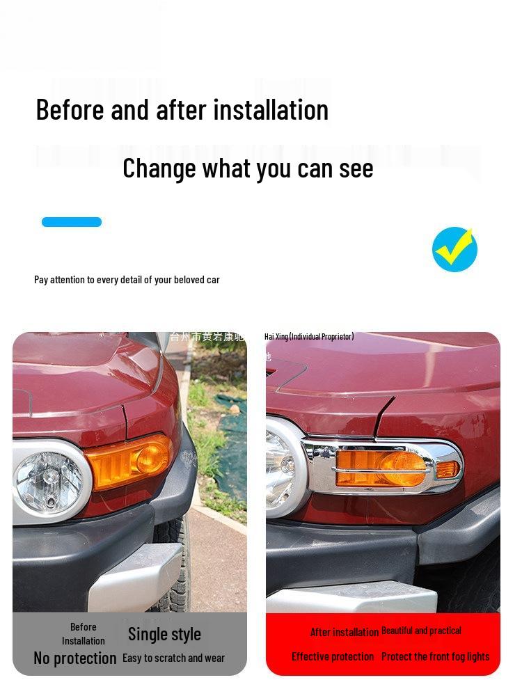 Coperture Nere Warrior per Luci e Telaio per Toyota FJ Cruiser: Protezione Fendinebbia Anteriori, Luci Posteriori, Indicatori di Direzione