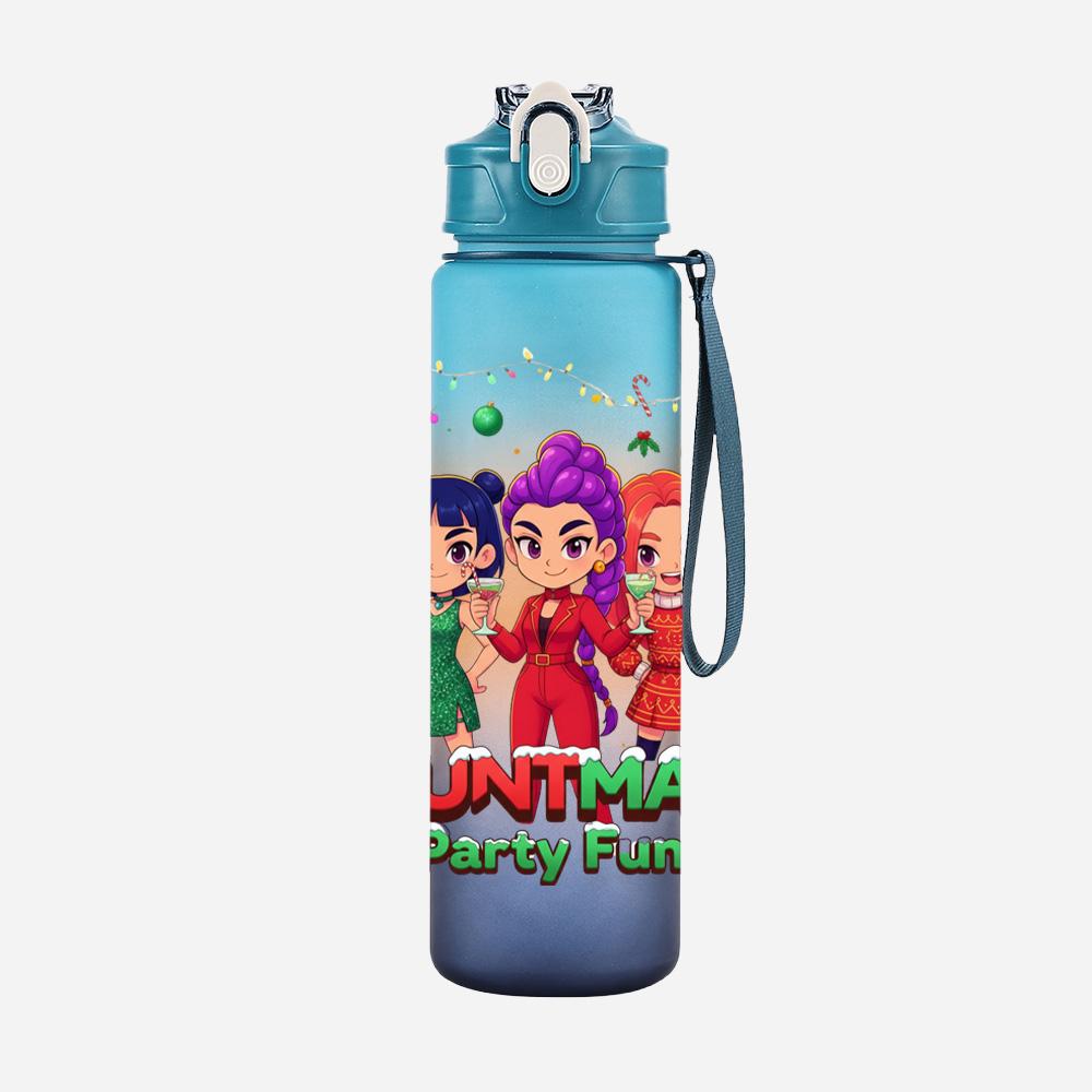 Cartoon Christmas K-Pop Demon Hunters Printed Large Capacity Drinking Cup Portable Outdoor 750Ml Water Bottle Sports Water Cup Children Kid Gift