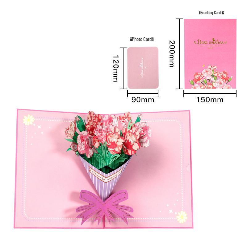 3D Pop-up Greeting Card for Mother's & Women's Day - Creative Paper Carving Thank You & Blessing Card