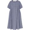 European Dress Plaid Loose Short Sleeve Dress