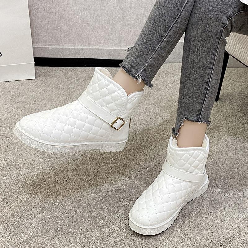 Fashion Leather Waterproof Plush Warm Flat Woman Shoes Winter on Offer 2025 New in Hot Goth Ankle Chic and Elegant Snow Boots for Women