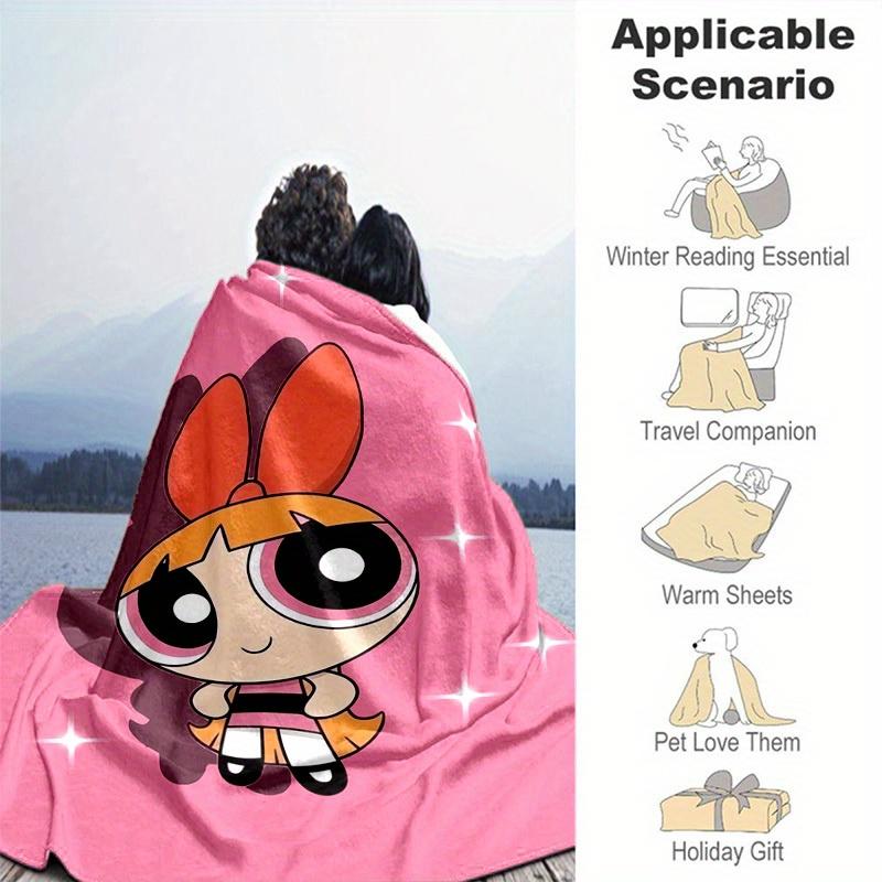 1pcPowerpuff Plush Blanket - Soft and Comfortable for All Seasons, Makes a Great Gift!A043028m