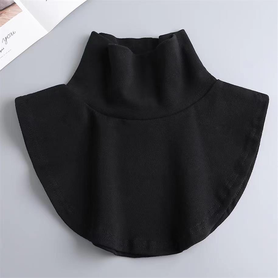 Korean Style Women's Cotton Turtleneck False Collar for Casual Layering - Autumn/Winter/Spring