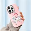 For iPhone 15 14 13 11ProMax 14 15 16 Samsung S25 S24 S23 S22 Redmi 10 13 14C Cartoon Black Cat Silver Edge Soft Liquid Silicone Protective Casing
