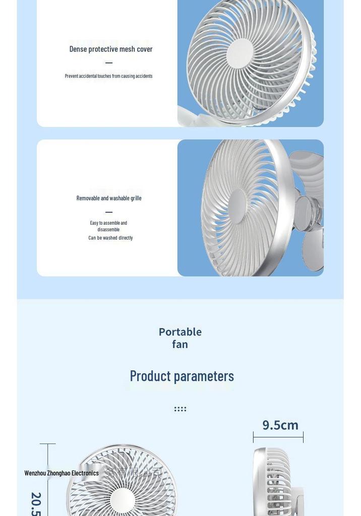 New Ultra-Quiet USB Oscillating Desktop Fan - Bestseller for Office, Dorm, Students