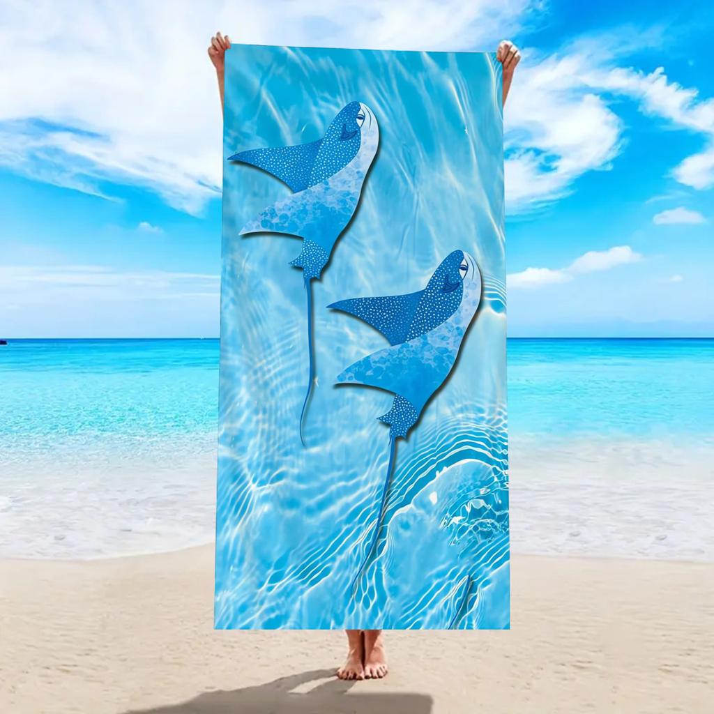 1pc Ultra fine fiber large animal printed beach towel, quick drying soft and absorbent outdoor swimming towel