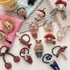 Koreanische Cartoon-Stoff-Baumwoll-Haargummis - Nicht-schädigende elastische Haaraccessoires für Mädchen, perfekt für Herbst und Winter