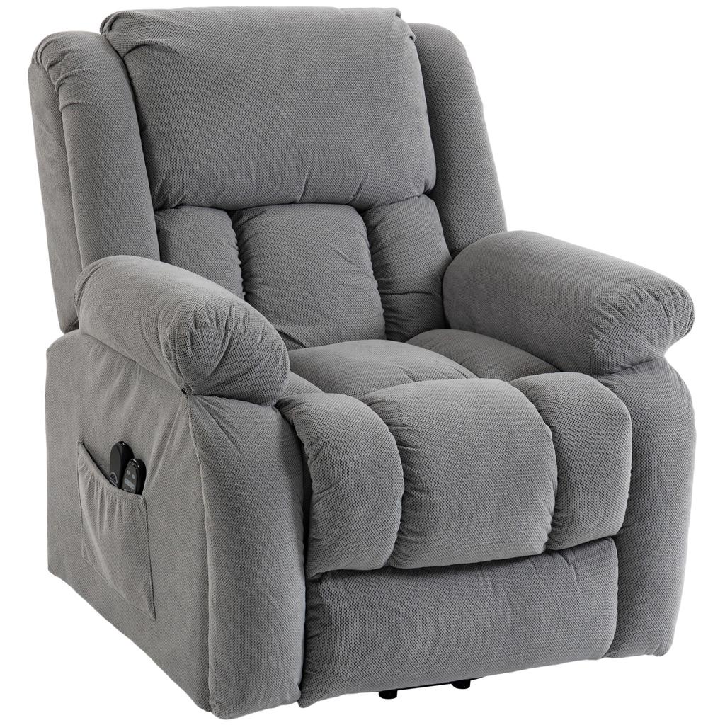 Recliner Armchair Lift Chair with Massage for Elderly Light Grey