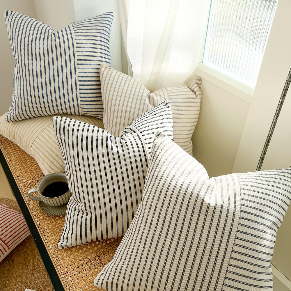 1pc thick striped pillowcase cotton linen geometric cushion cover 45*45 50*50 simple throw pillow cover for sofa livingroom