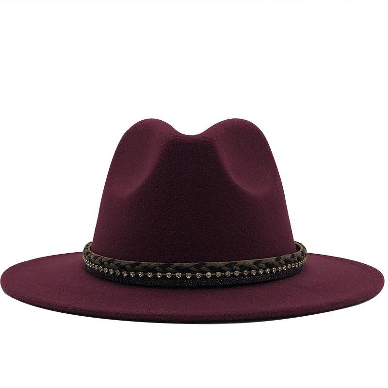 Women S British Style Cashmere Large Brim Fedora Hat 56 58cm