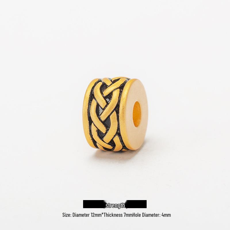 Gold Sand Men's Totem Tattoo Beads: Black Cool DIY Bracelet Accessories