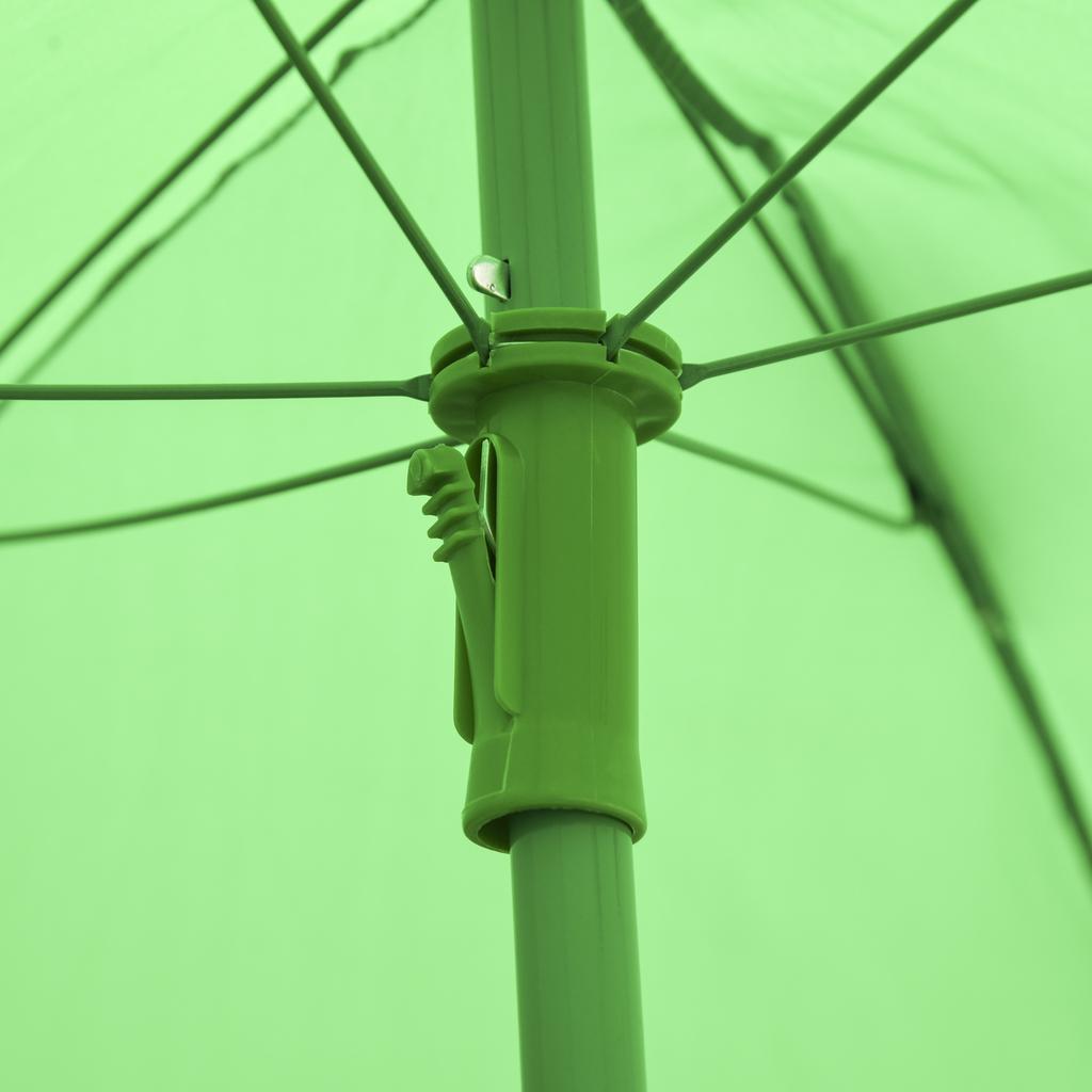 4-teiliges Gartensitzmöbel-Set für Kinder mit Froschmotiv - Runder Tisch + 2 Klappstühle + Sonnenschirm - Grün Oxford Epoxidbeschichtetes Metall