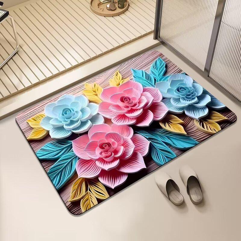 Absorbent floor mat bathroom thickened non-slip mat bathroom foot mat carpet