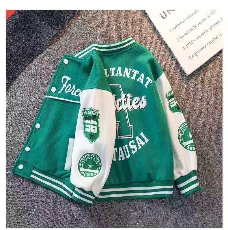 Boys' 2024 Spring/Autumn Baseball Jacket - Fashionable Children's Top