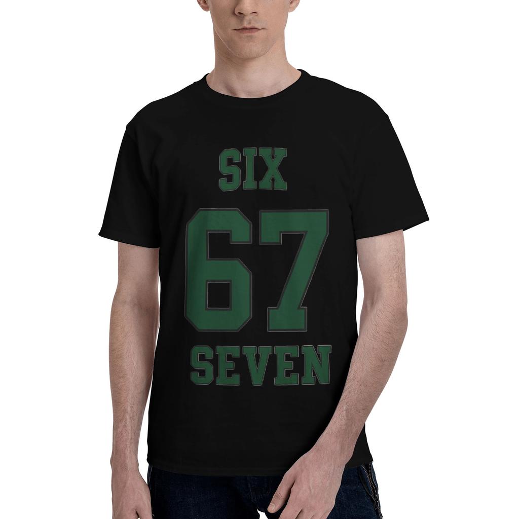 Custom Male Six Seven 67 T Shirt Short Sleeve Cotton Tshirts Casual Tees Loose Fit