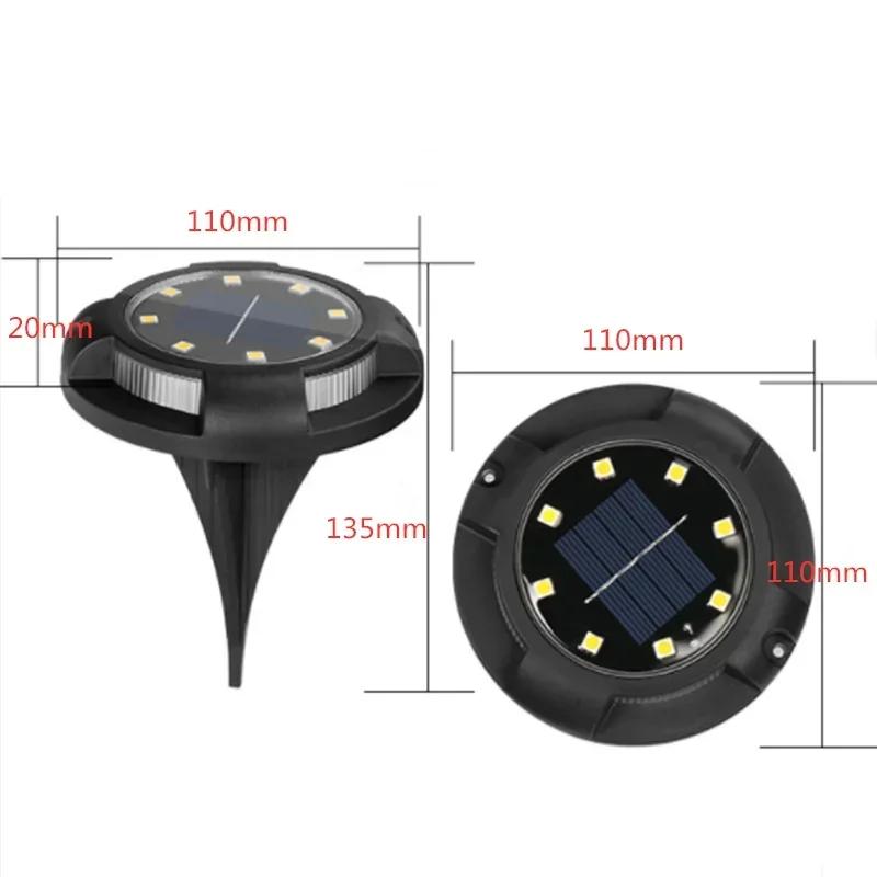 4PCS 12LED Solar Power Disk Light Outdoor Garden Solar Underground Light Deck Light Spotlight Buried Solar LED Lamp Garden Decor