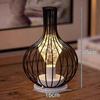 LED Lamp Retro Table Lamp Decanter Style Lamp Iron Decorative Lamp Battery Powered Modern Home Decoration