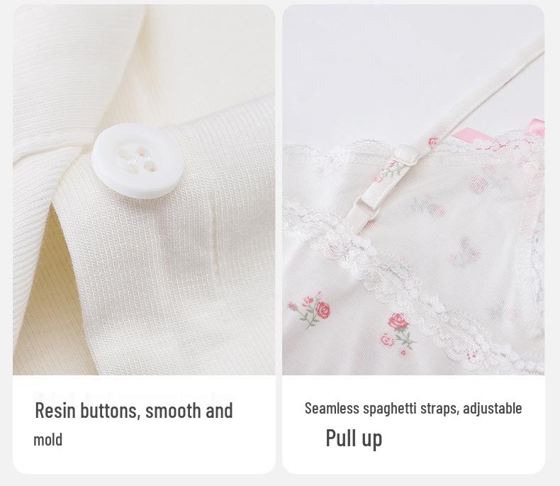 Women's Antibacterial Modal Three-Piece Set: Camisole, Long Sleeve Top, Long Pants - Spring/Autumn Homewear or Outerwear