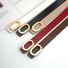 New Retro Buckle Thin Waist Belt Fashion Personality Buckle Head Korean Simple Denim Dress Decoration In Stock Red Black White Brown Beige