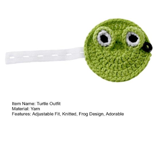 Turtle Sweater Handmade Knitted Warm Turtle Outfit Cartoon Frog Design Costume with Adjustable Strap for Turtles Tortoises Halloween Cosplay
