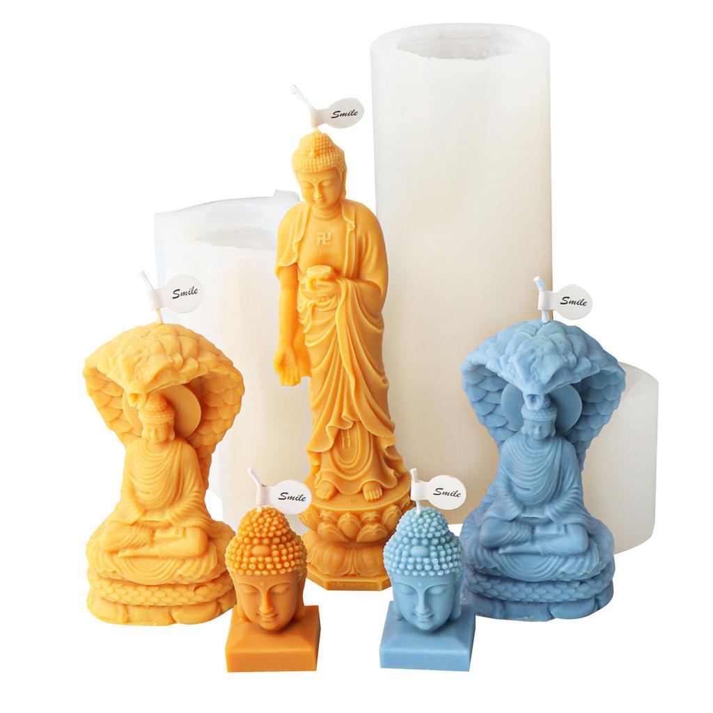 Religious Candle Mold Food Grade Silicone Non Stick Easy To Demold for DIY Candle Soap Plasters Ornament Home Decoration