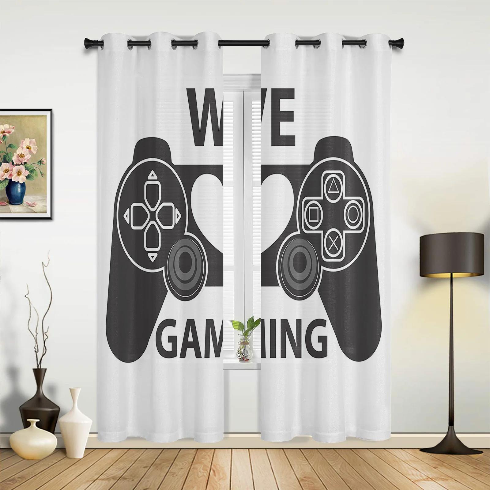 

Кнопка геймпада Видеоигра Мультфильм Шторы для спальни Гостиная Шторы Кухня Детская комната Оконные занавески Домашний декор 135W x 60H(cm) x1