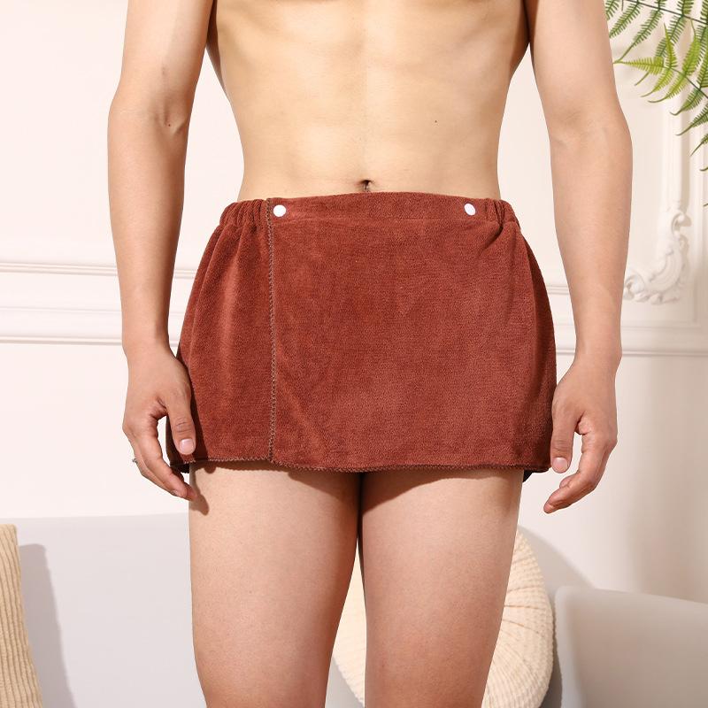 Sexy Schlafhose Mikrofaser Pyjama Herren Nachtwäsche Kurze Handtuchhose Seitenschlitz Bademantel Culotte Weich Dick