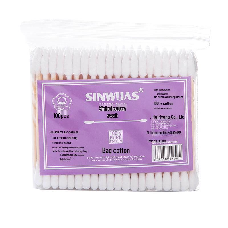 Dual-Tip Disposable Cotton Swabs for Ear Cleaning, Makeup Removal, and Hygiene