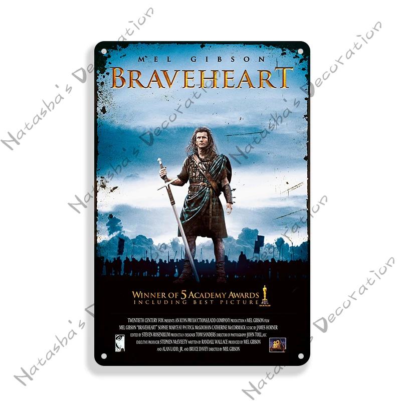 American Classic Movie Braveheart Metal Plaque Decorative Plate Cafe Home Man Cave Metal Tin Sign Wall Decor Metal Signs Poster