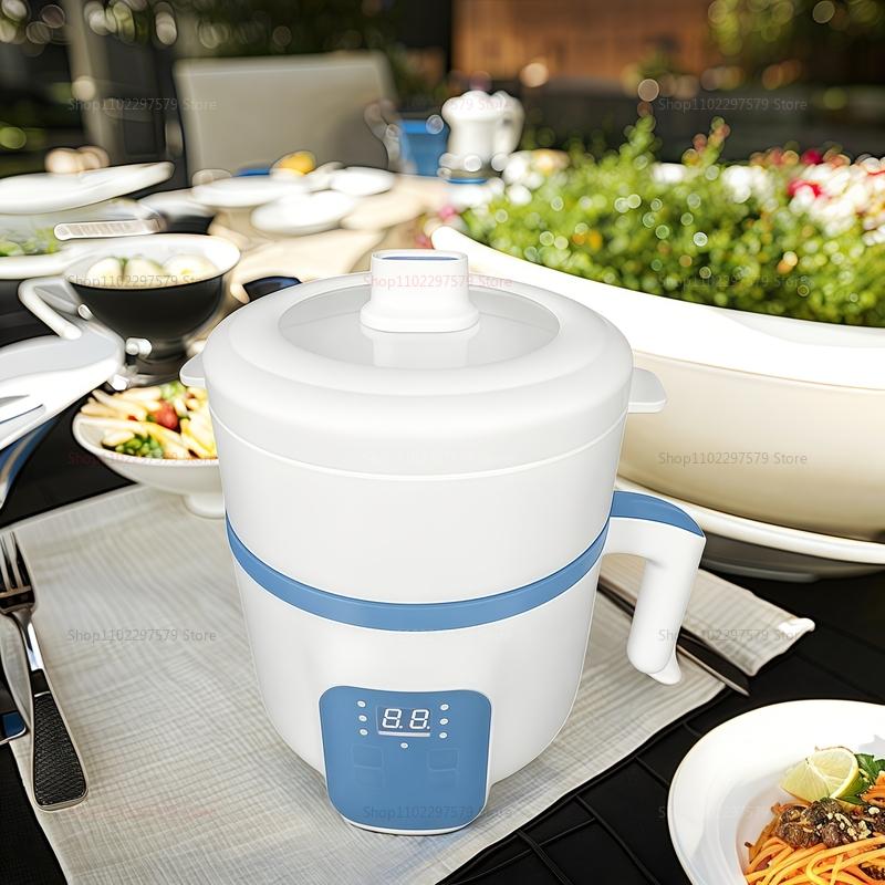 Electric Hot Pot Cooker for 1-2 People Non-Stick Multifunctional Rice Steamer Soup Stew Egg Cooker Kitchen Appliance