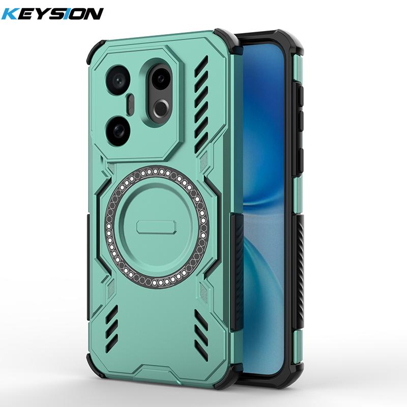

KEYSION Hollow Heat Dissipation Case for VIVO X200 FE Soft Silicone+PC Magnetic Cooling Shockproof Phone Cover for VIVO X200 FE for VIVO X200 FE зелёный