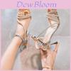Fashion Slipon High Heels For Women With Waterdiamond Embellishments For Summer Parties