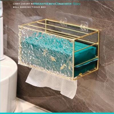 Practical Iron Art Tissue Box Cover Delicate Gold or Silver Textured Tissue Box for Adding Elegances To Any Room