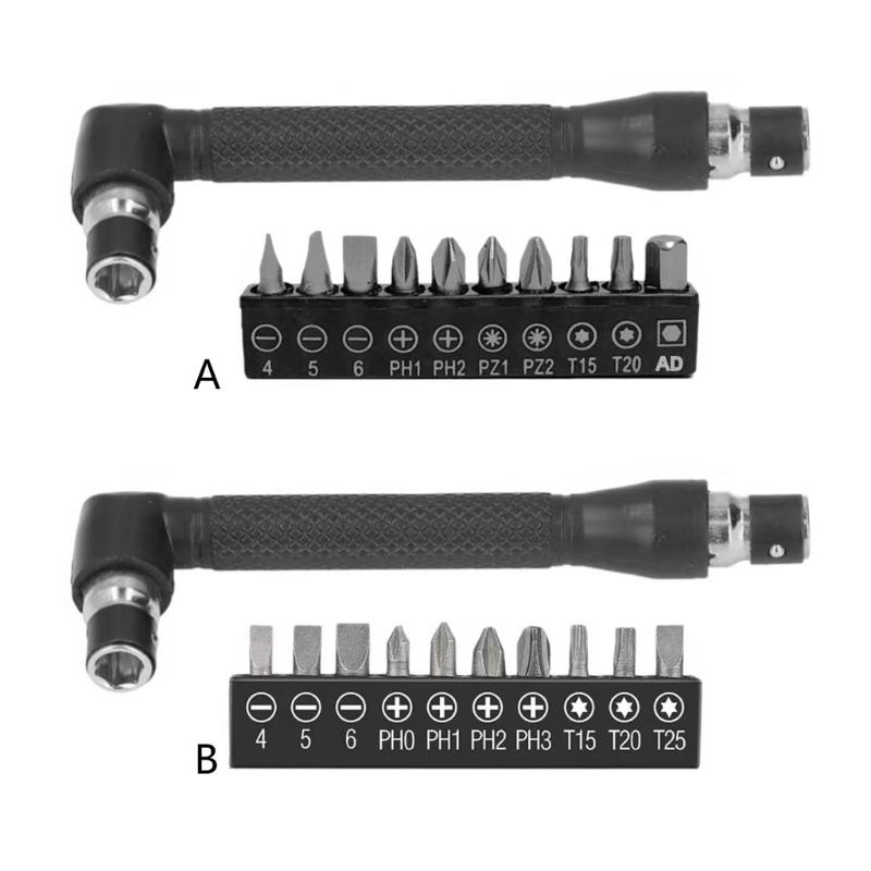 L Shape Double Head Hex Key Wrenches Set With 10 Interchangeable Bit For Various Screws And Applications