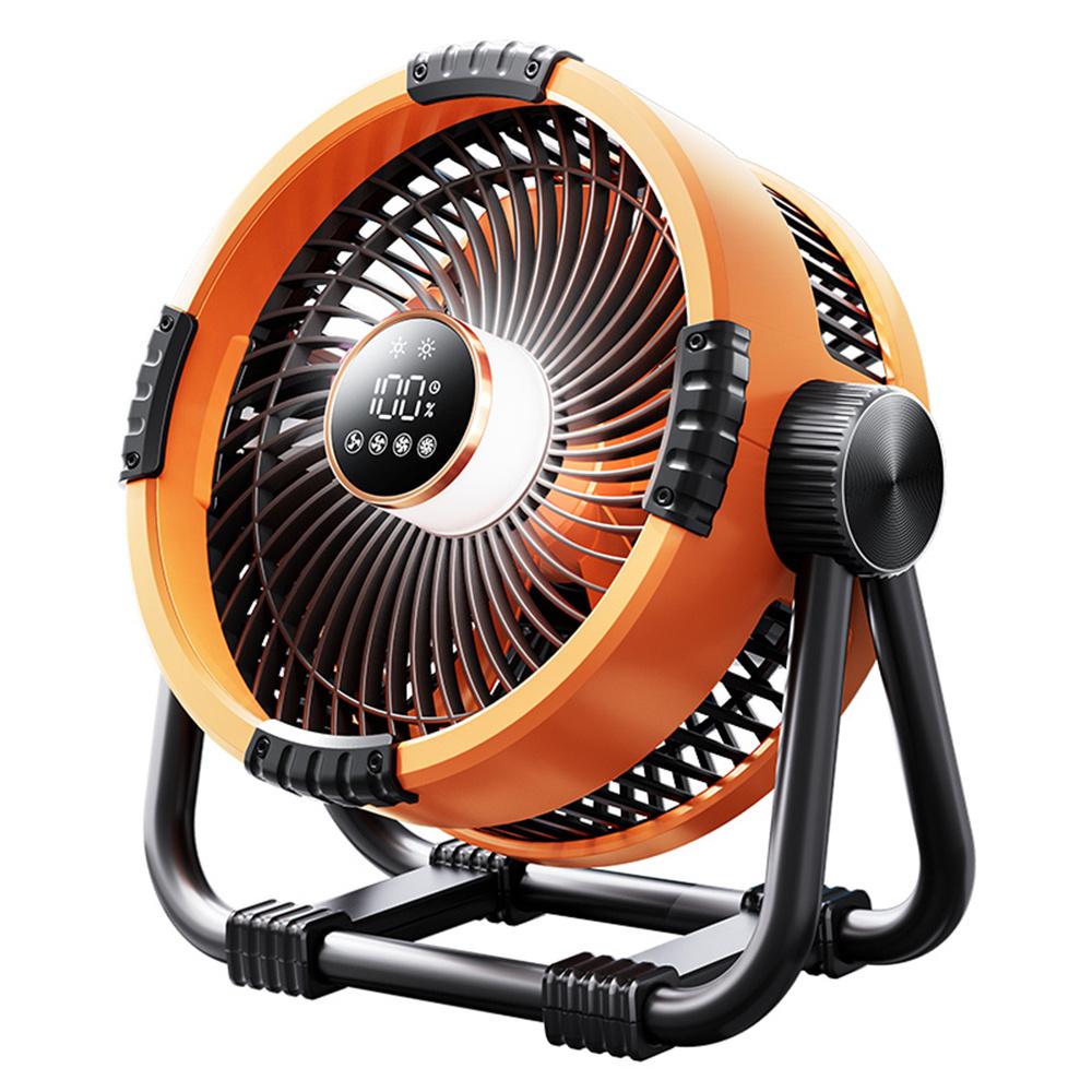 

M65 Outdoor Camping Fan Angle Adjustable Hangable Summer Cooling Fan with Night Light Orange
