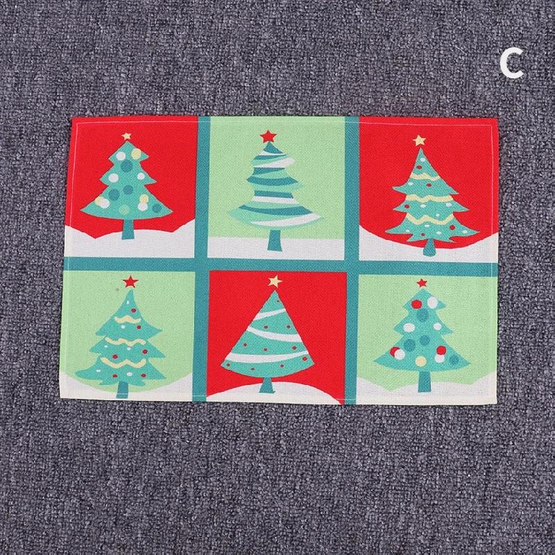 Christmas Home Table Decoration Mat Placemats Non Slip Tablemat Old Man Party Xmas Ornaments Furnishing Supply Desktop Desk Mat