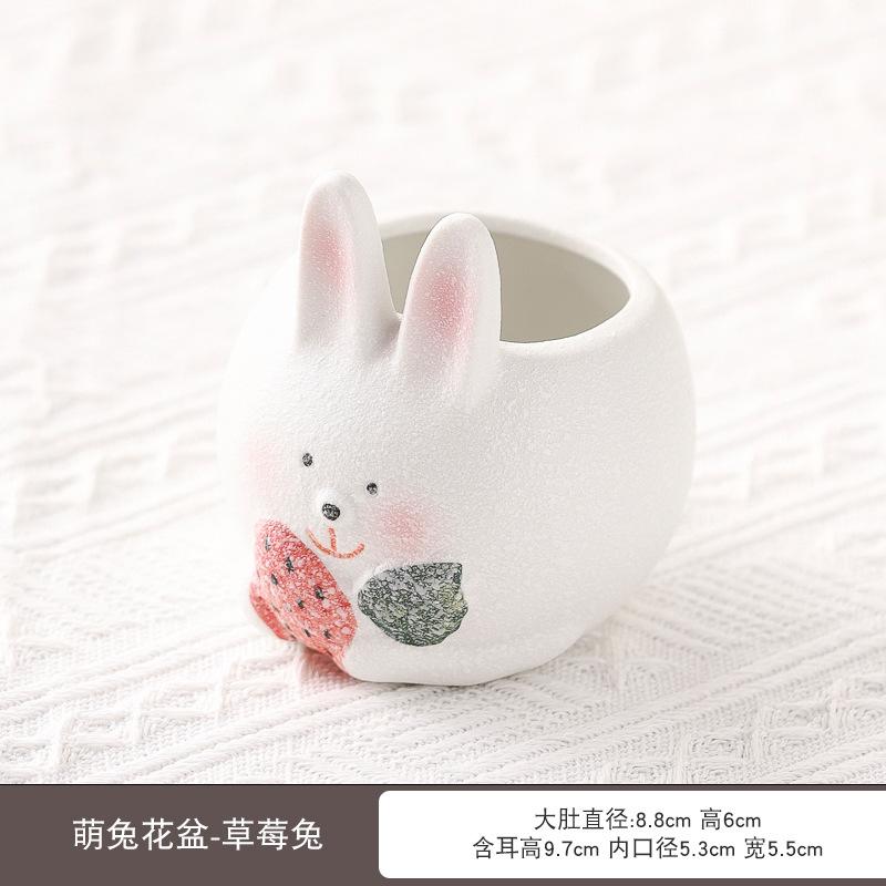 

Ceramic Succulent Planter Large Cute Bunny White Pot for Plants in Living Room Balcony