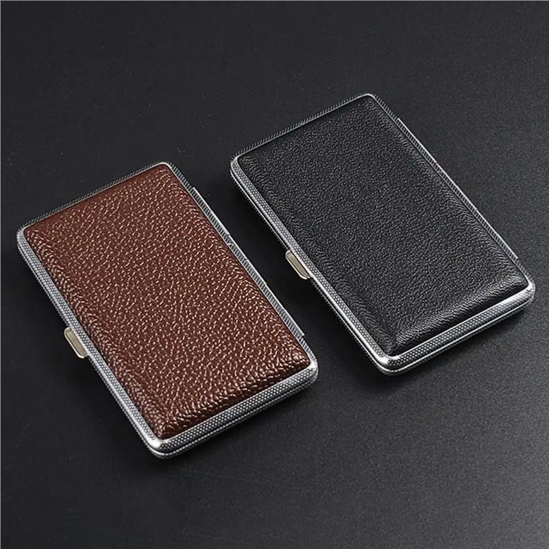 Leather Cigarettes Case Creative Classic 20-piece Pocket Box Cigarettes Storage Reusable PU Leather Cigarettes Container