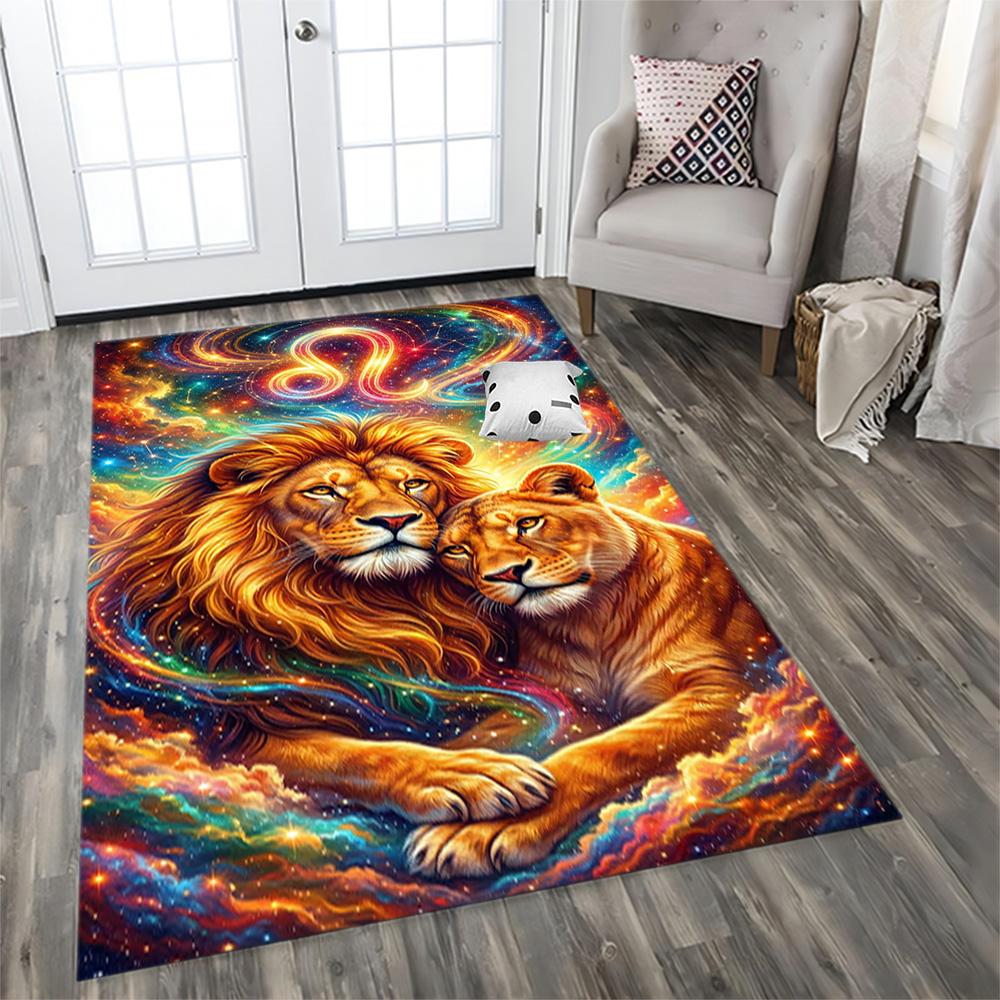 Lion Family In The Forest for Living Room Rug, BedRoom Rug, Study Room Rug, Hallway Decoration, Perfect for Home Decoration or Holiday Gifts